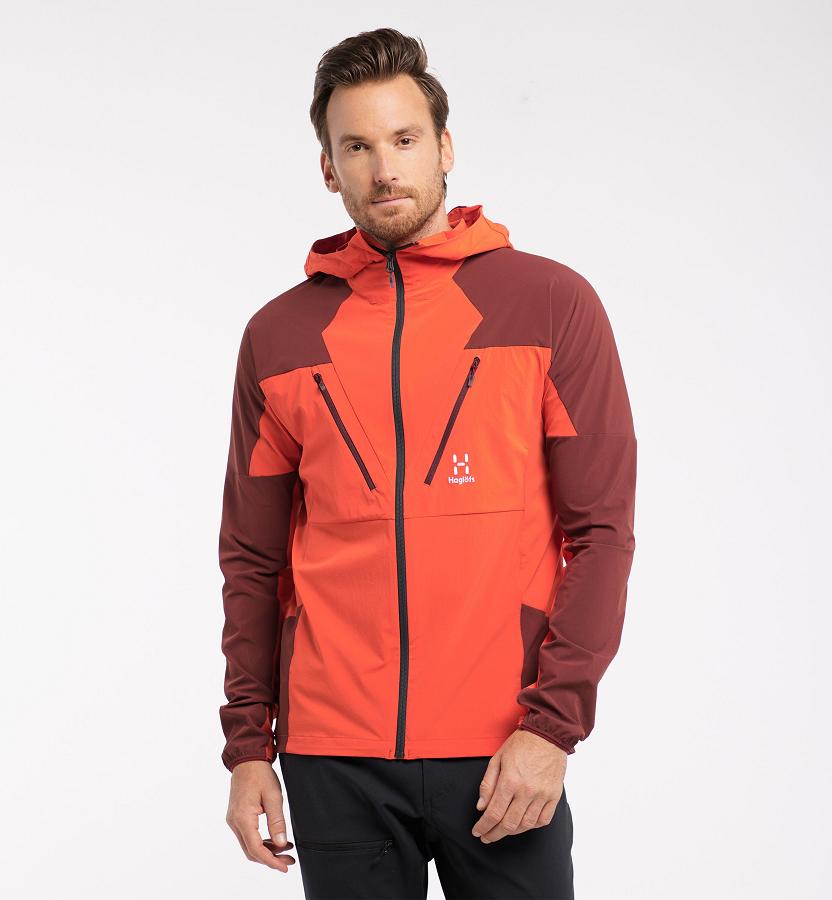 Haglöfs Mens Tegus Softshell Jacket Red New Zealand 53486HYNL